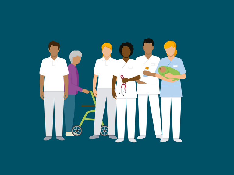 Grafische Figuren aus der Pflege, Tag der Pflege, Pflegepersonal im Fokus, Aufmerksam machen auf den Pflegeberuf, Aktionstag Pflege, Immanuel Albertinen Diakonie, Hamburg, Berlin Grafische Figuren aus der Pflege, Tag der Pflege, Pflegepersonal im Fokus, Aufmerksam machen auf den Pflegeberuf, Aktionstag Pflege, Immanuel Albertinen Diakonie, Hamburg, Berlin